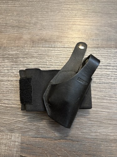 Vtg leather ankle holster - leather,